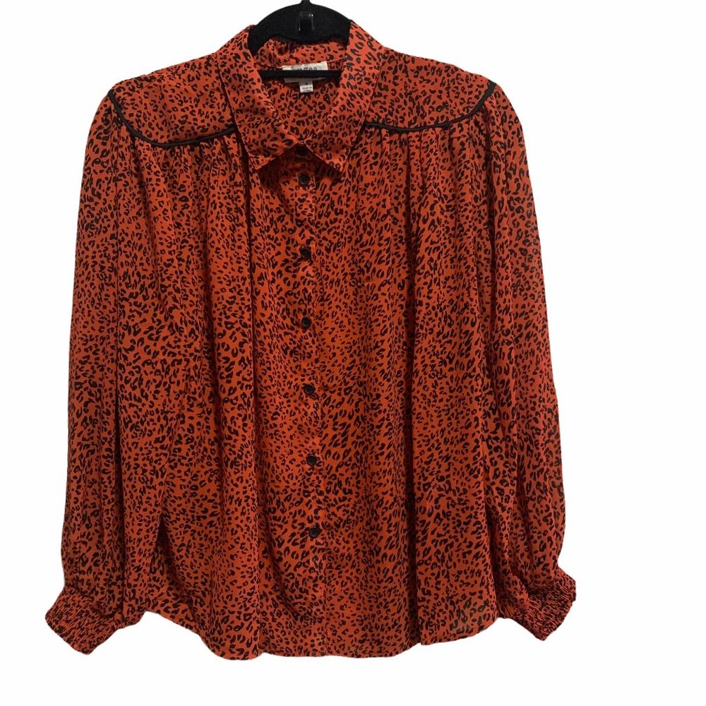 Umgee Animal Print Semi Sheer Blouse